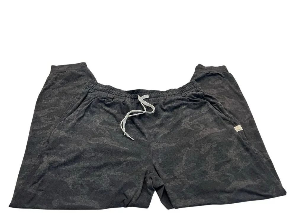 Vuori Women's Camo Mid-Rise Drawstring Performance Jogger Pants Black Large
